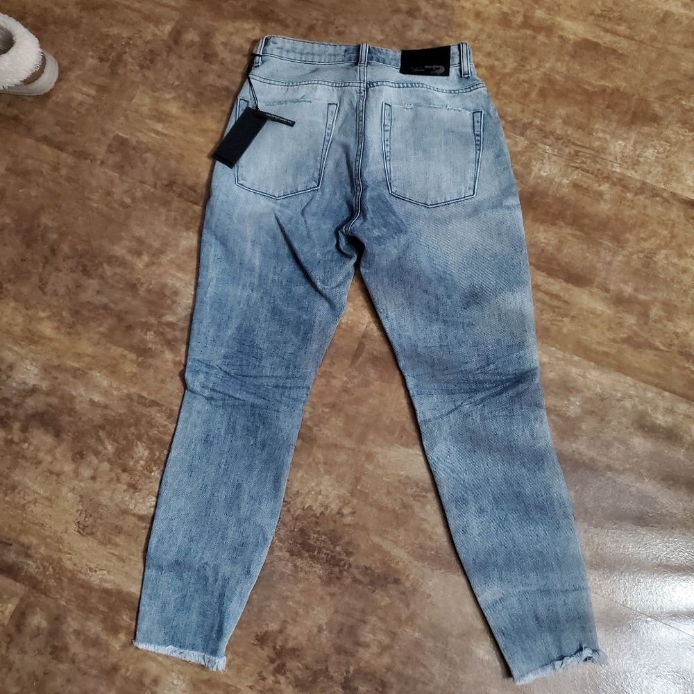 One Teaspoon Light Blue Distressed Skinny Jeans - Picture 2 of 9